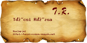 Técsi Rózsa névjegykártya